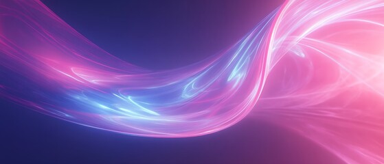 Poster - A long, curvy pink and blue wave. The colors are bright and vibrant, giving the impression of movement and energy. The image is abstract and artistic, with a sense of fluidity and motion