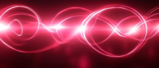 Poster - A red and purple line with a lot of light shining on it. The line is very long and it looks like it is moving