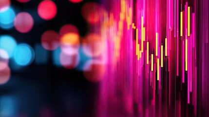 Poster - Abstract colorful visualization of data in a digital format.
