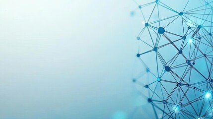 Aufkleber - Abstract network connections, blue digital background.