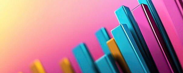 Aufkleber - Colorful vertical bars on a vibrant gradient background.