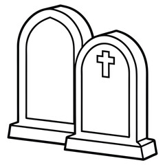 Tombstones Gravestones is a hand-drawn vector with transparent background clipart.