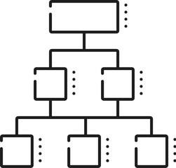 Aufkleber - Data analytics, flow chart statistic line icon. Business database analytics outline sign, finance report or performance research presentation, data analysis linear vector pictogram with chart scheme