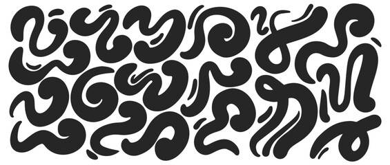 Poster - abstract vector shapes. organic liquid irregular blobs of paint. fluid splashes forms. random doodle