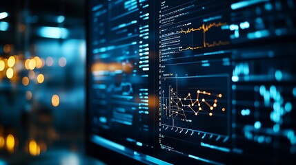 Poster - Digital Data Analysis on High-Tech Graphical Interface Screen : Generative AI