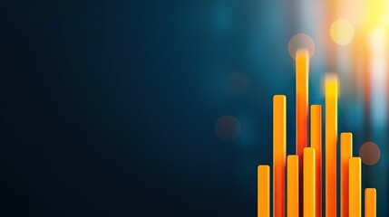 Poster - Abstract technology background with vibrant orange bars and soft blue glow.