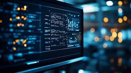 Aufkleber - Cutting-edge Data Analytics on Innovative Digital Platform Screen : Generative AI