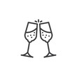 © alekseyvanin - Champagne Glasses Toast line icon
