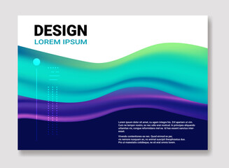 Magazine cover with abstract gradient design for advertising and company branding. Bold text with fluid colorful waves and modern layout. A4 format for brochures and presentations