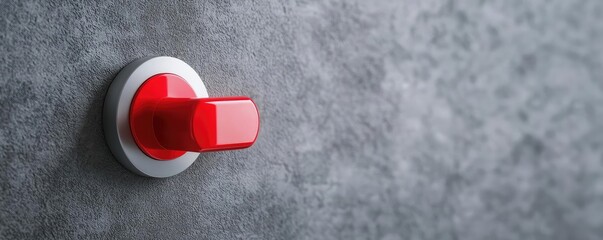 Poster - Red toggle switch on a textured gray background