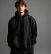 © Lusi_mila - Man wearing mock up black hoodies