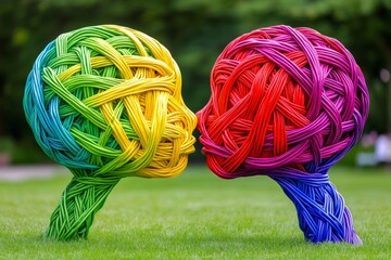 Poster - A coupe made from a rainbow kissing each other