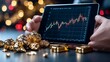 © designtoday - Hands Holding Tablet Displaying Live Gold Price Chart