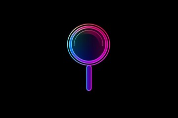 Poster - Simple magnifying glass, magnifier icon on circle line 