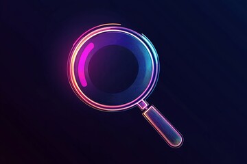 Poster - Simple magnifying glass, magnifier icon on circle line 