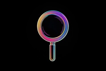 Poster - Simple magnifying glass, magnifier icon on circle line 