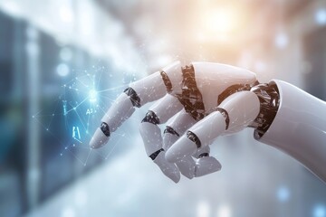 Poster - AI capability, digital skills. Robot hand.