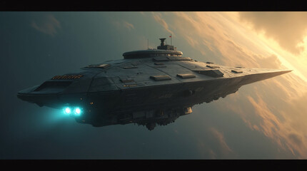 Wall Mural - spaceship and outer space