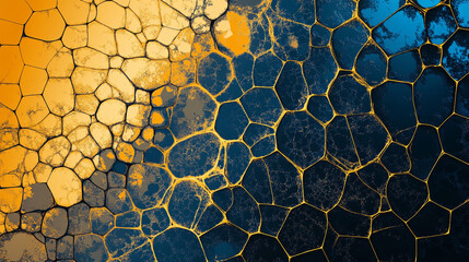 Poster - An abstract pattern of interconnected shapes in vibrant colors during twilight hours