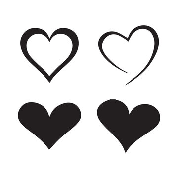 Valentine's heart vector icons. Artistic red and black heart love symbols isolated editable vector illustration EPS 10