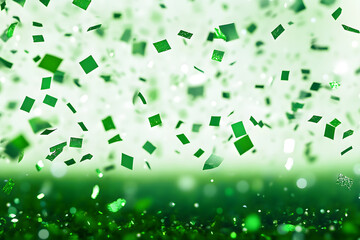 Poster - 3D green confetti that floats down to celebrate