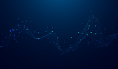 Poster - Abstract data transmission visualization. Big data analytics representation. Futuristic network. Graphic concept for your design