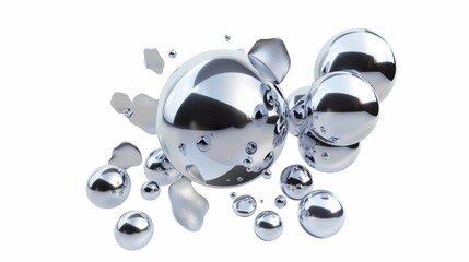 Wall Mural - 3d render of abstract art with surreal 3d organic ball in curve wavy smooth and soft bio forms in ma