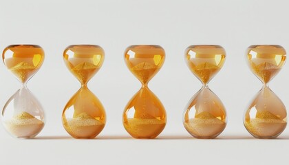 Hourglass, time management, patience, countdown, sandy interior, glass design, minimalist style, orange and clear, decorative elements, balance, concept of time