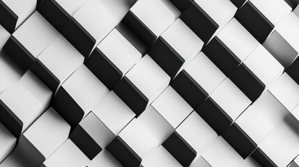 Wall Mural - abstract black and white geometric pattern