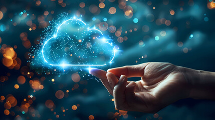 Poster - Cloud Technology AI abstract digital futuristic circuit, Cyber science tech, Innovation communication illustration.