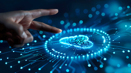 Poster - Cloud Technology AI abstract digital futuristic circuit, Cyber science tech, Innovation communication illustration.