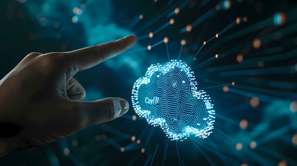 Poster - Cloud Technology AI abstract digital futuristic circuit, Cyber science tech, Innovation communication illustration.