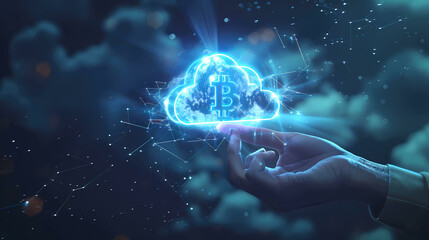 Poster - Cloud Technology AI abstract digital futuristic circuit, Cyber science tech, Innovation communication illustration.
