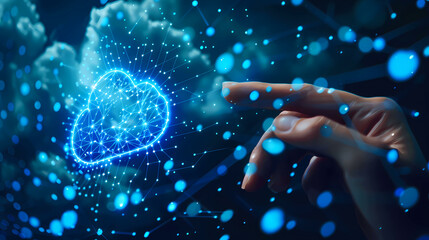 Poster - Cloud Technology AI abstract digital futuristic circuit, Cyber science tech, Innovation communication illustration.