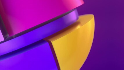 Fototapete - Abstract sphere composed of smoothly moving multicolored segments. 3d rendering