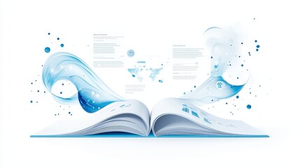 Poster - Annual Report with Infographics: A detailed view of an annual report featuring infographics, isolated on a clean white background for clarity.