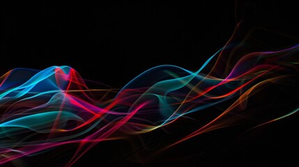 abstract 3D figure on a black background. Portal with light effects for banner or poster. Abstract rainbow distortion refraction background