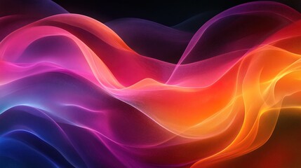 Abstract modern background with colorful flowing light waves 