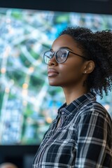 Poster - A professional services expert analyzes integration data, showcasing skills and insights in a collaborative setting focused on enhancing systems solutions