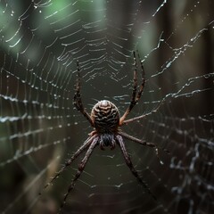 Wall Mural - spider on the web