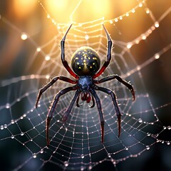 Wall Mural - spider on the web