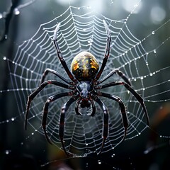 Wall Mural - spider on the web