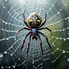 Wall Mural - spider on the web