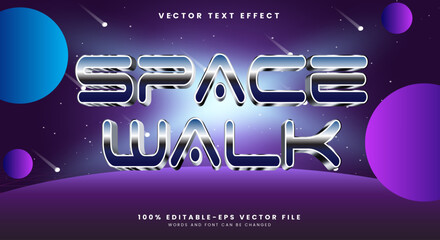 Leinwandbilder - space 3d editable text effect template with galaxy font style theme