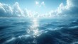 © Eko - Serene ocean view with bright sky and fluffy clouds.
