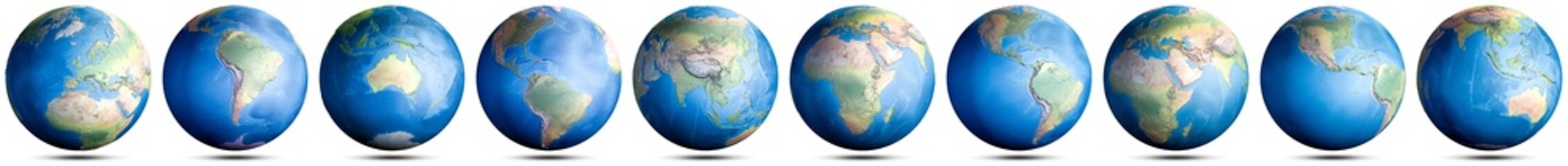 Wall Mural - world globe planet map set