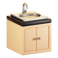 Poster - 3d rendering bathroom icon concept. 3d render sink