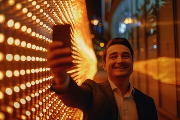 Aufkleber - A person capturing a moment using their smartphone camera