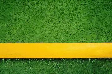 Poster - A close-up shot of a yellow pole standing tall on a lush green grassy field