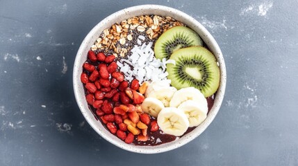 bowl of muesli with berries and fruits